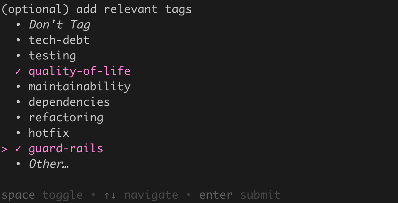 Screenshot of multi-select input with instructions multiple items have been selected.