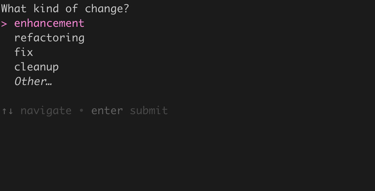 Screenshot of select input with instructions